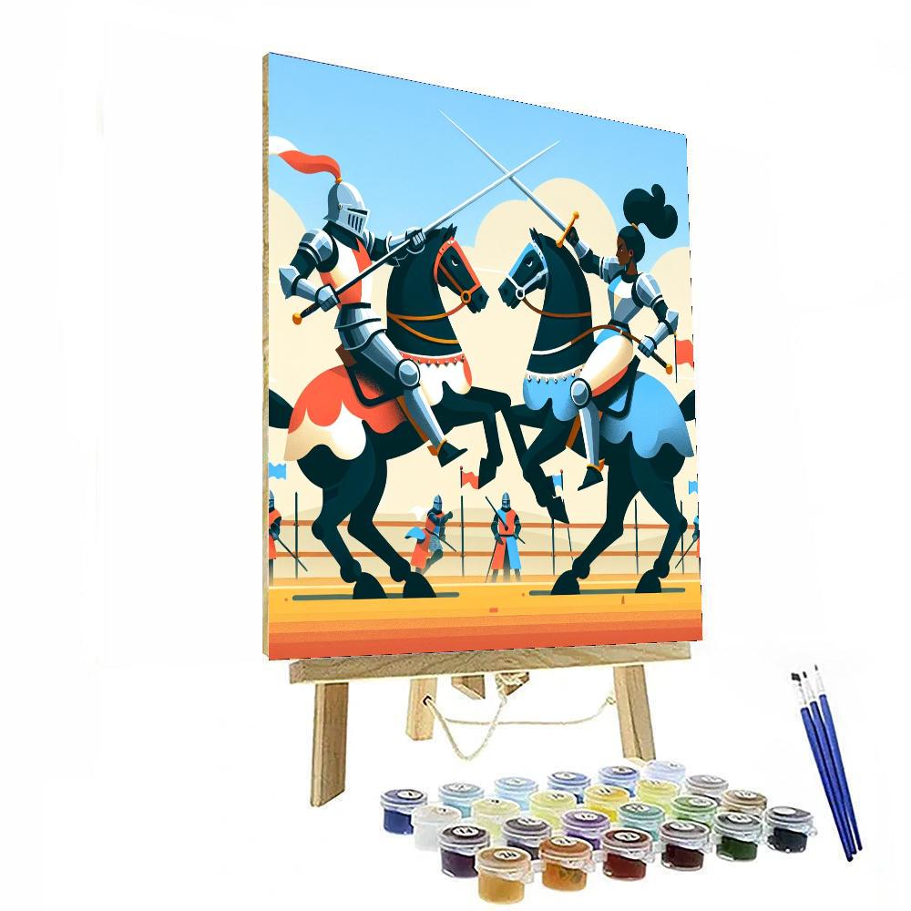 Epic Medieval Joust Painting Number Kit