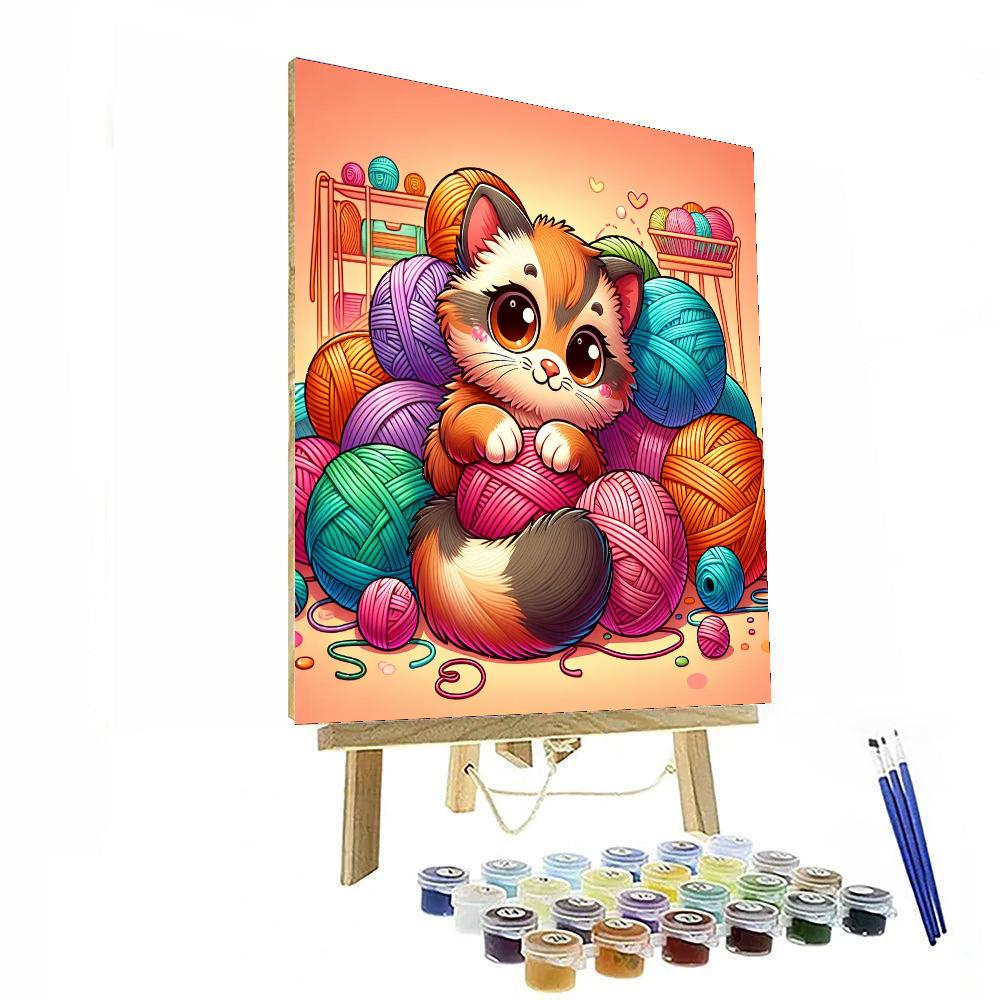 Joyful Kitten Numbered Painting Kits