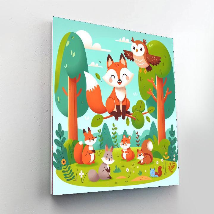 Cozy Woodland Scene Numbered Painting Kits