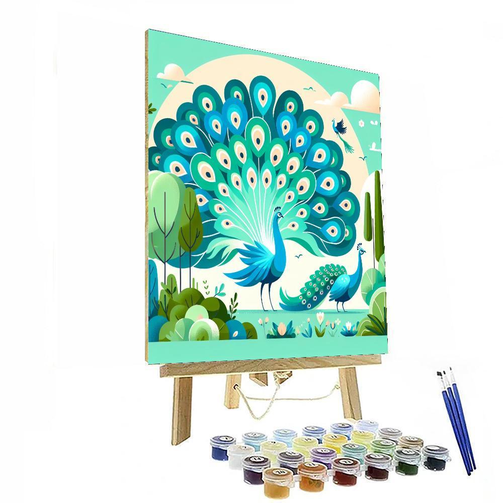 Playful Peacocks Paint By Numbers Art