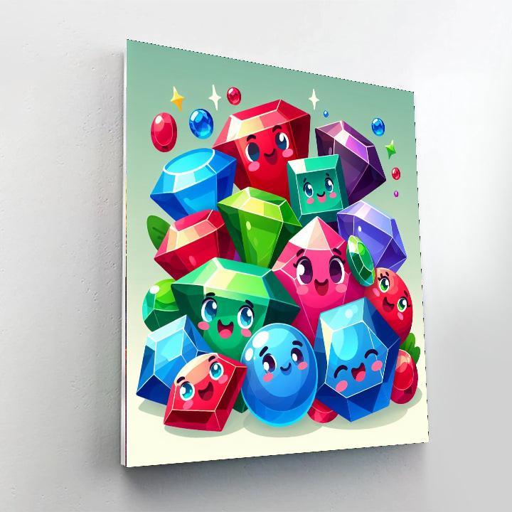 Glittering Gems Paint By Numbers Art