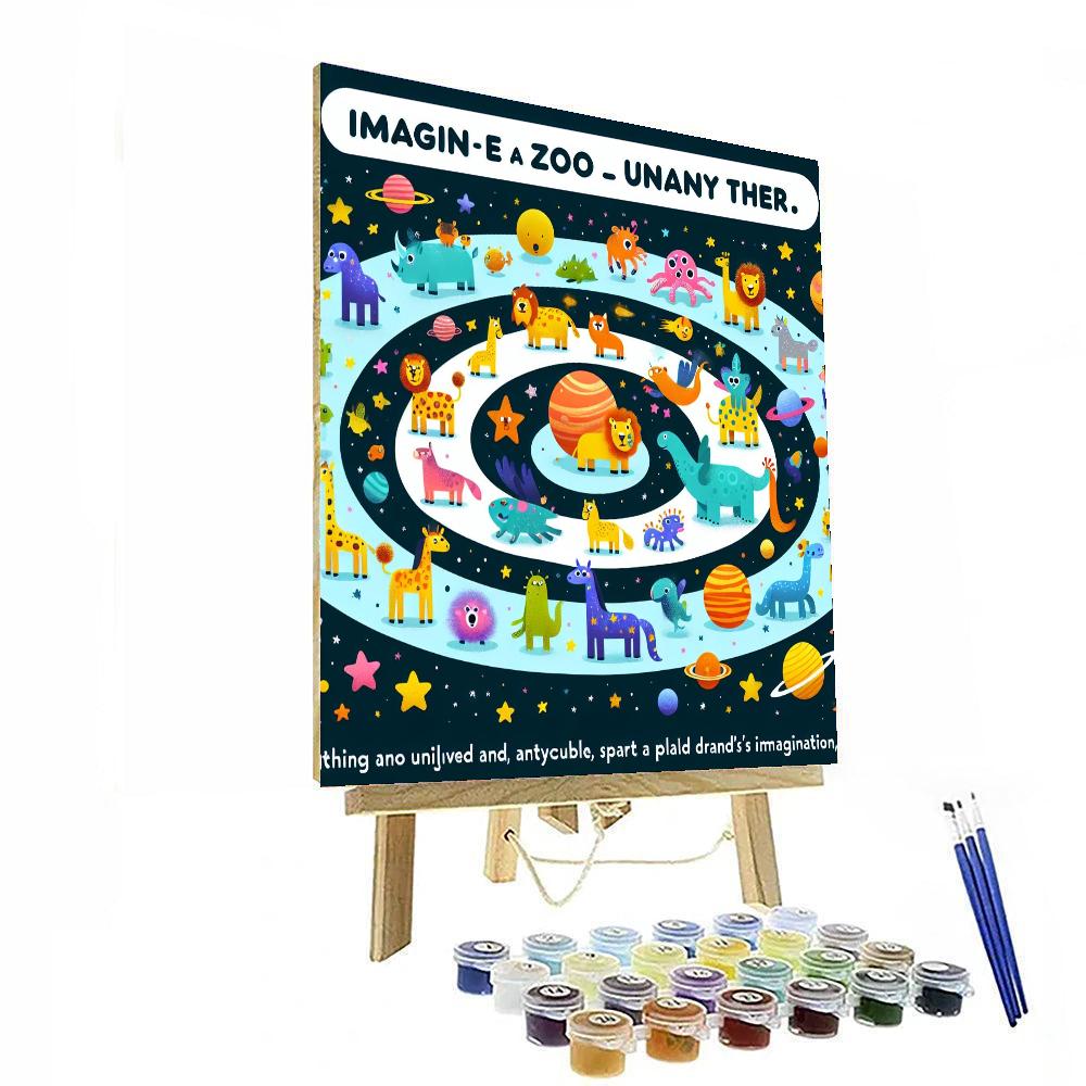 Cosmic Zoo Adventure DIY Paint By Numbers