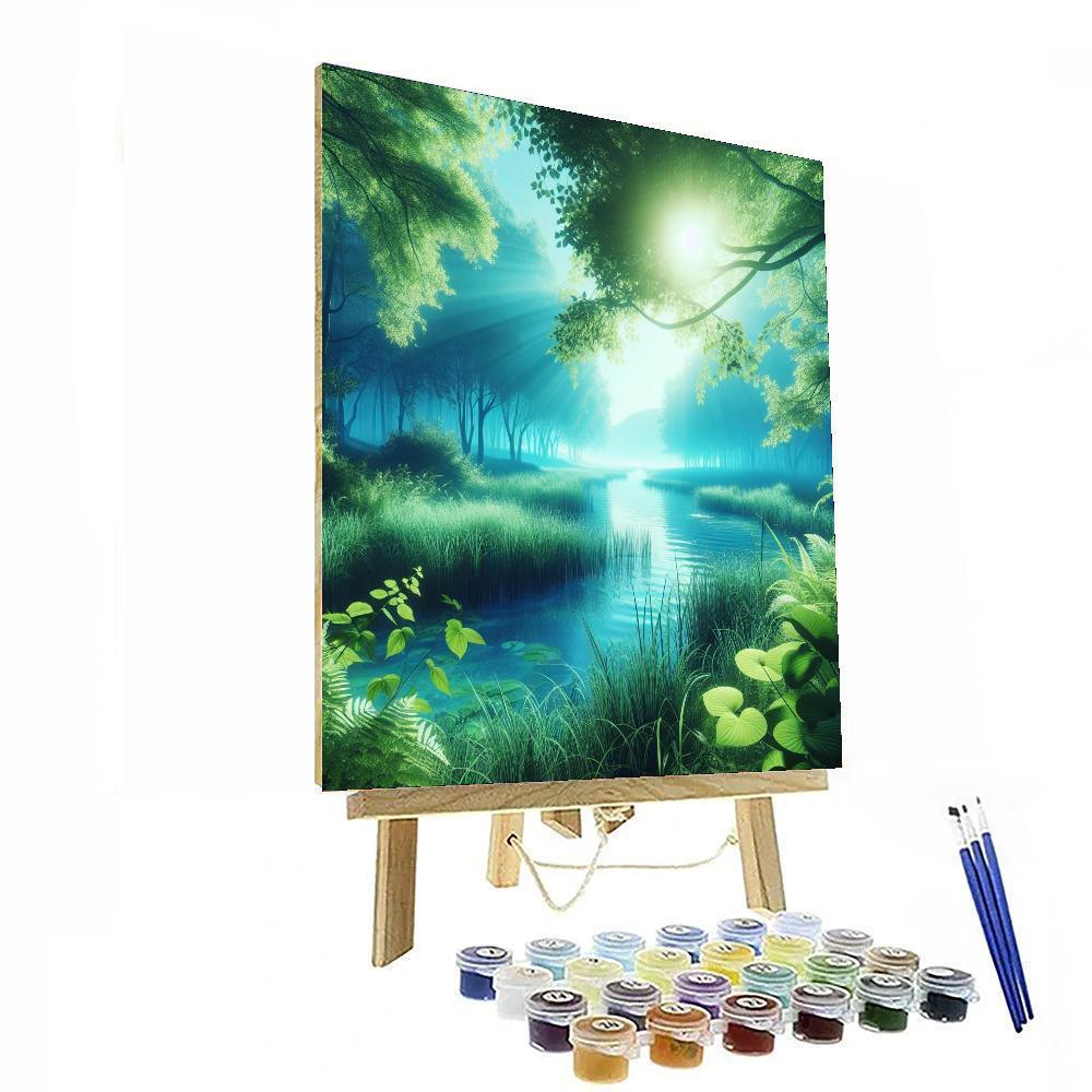 Glistening Summer Lake Paint By Numbers Art