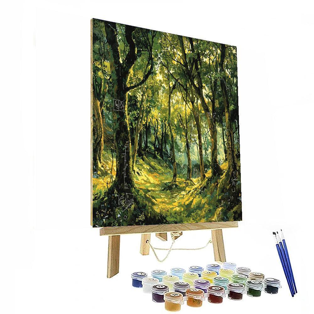 Leonardo Da Vinci Inspired Mossy Woodland Echoes  DIY Paint By Numbers