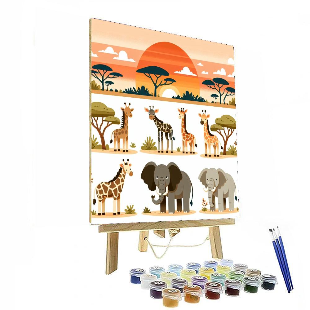 Savanna Sunset Serenade Painting By Numbers Kit