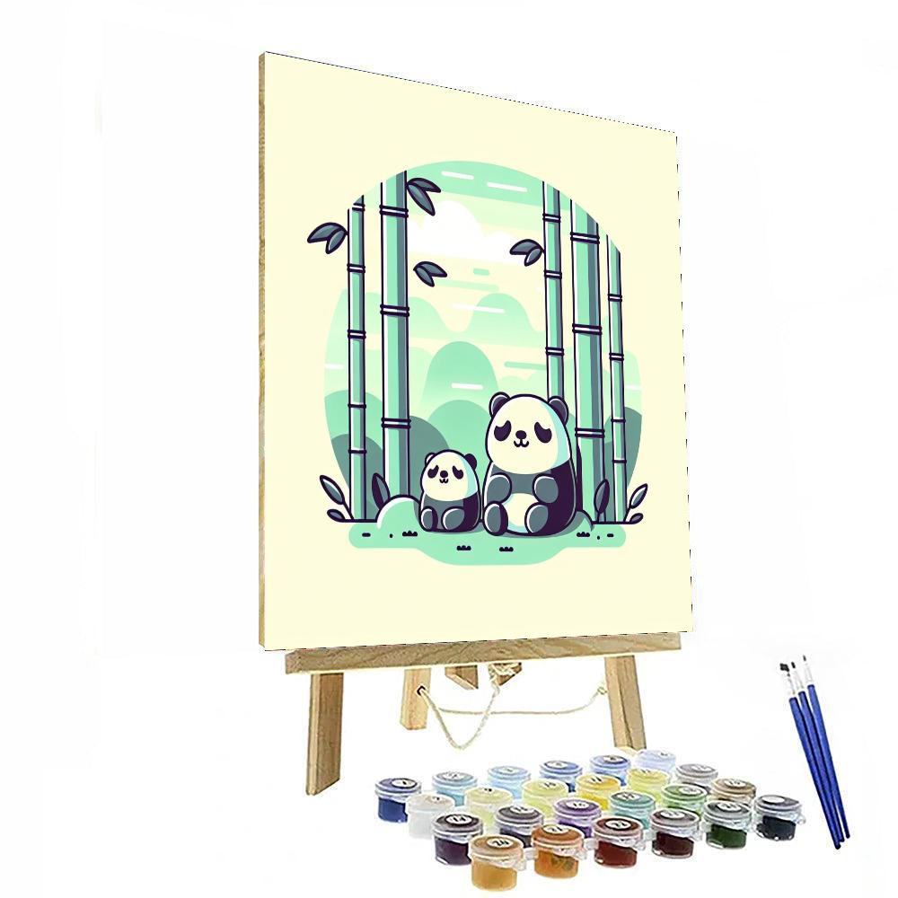 Peaceful Panda Pals Paint By Numbers Art