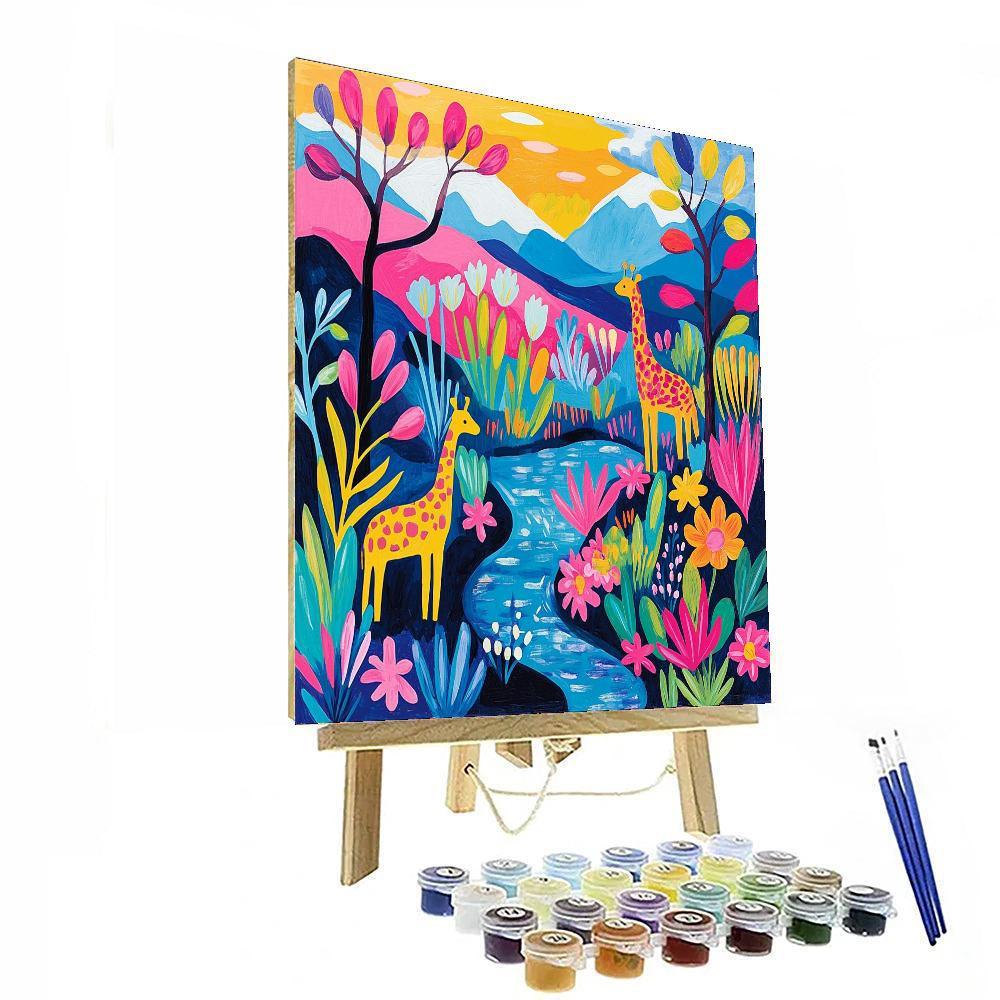 Charley Harper Inspired Playful Wildlife  DIY Paint By Numbers