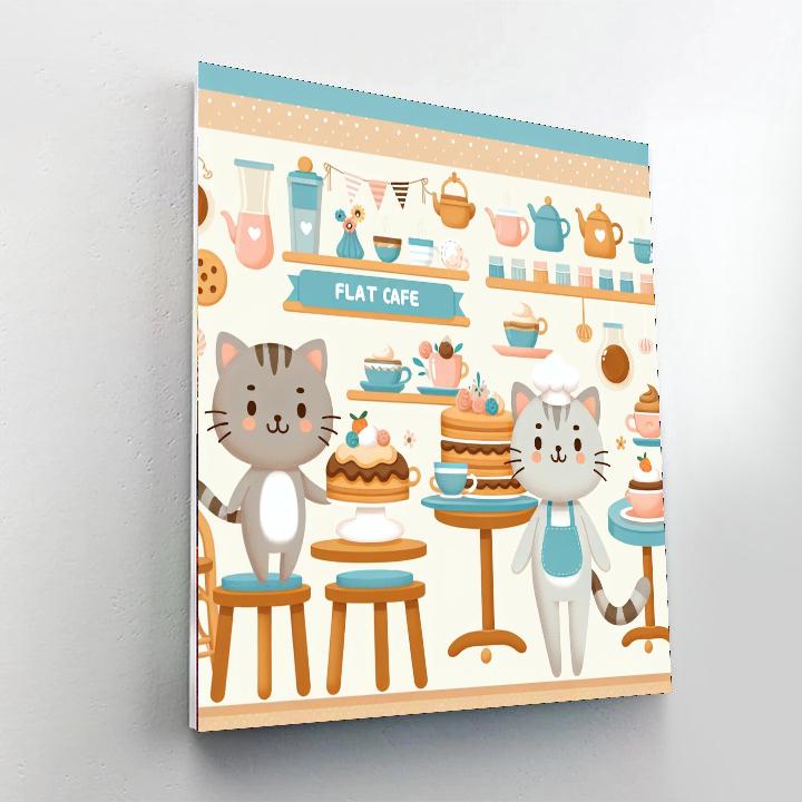 Creative Cat Cafe Painting Number Kit