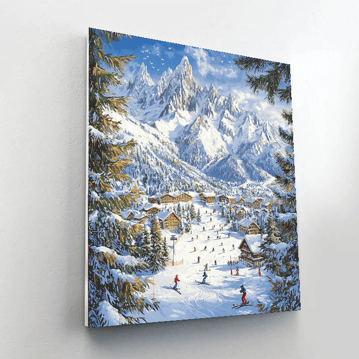 Ski Resort In Chamonix Paint By Numbers Kits
