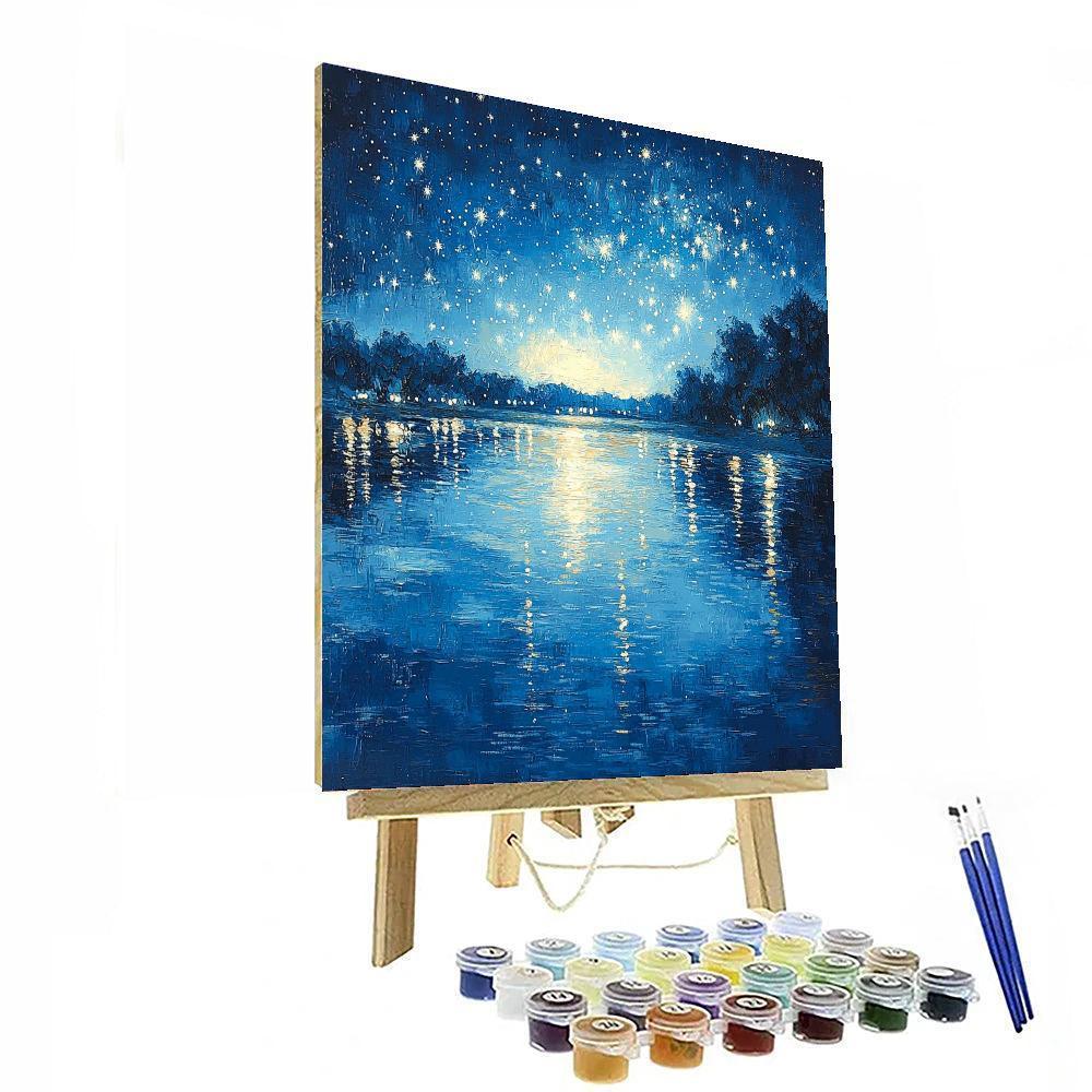 Claude Monet Inspired Nighttime Reflections  Paint By Numbers