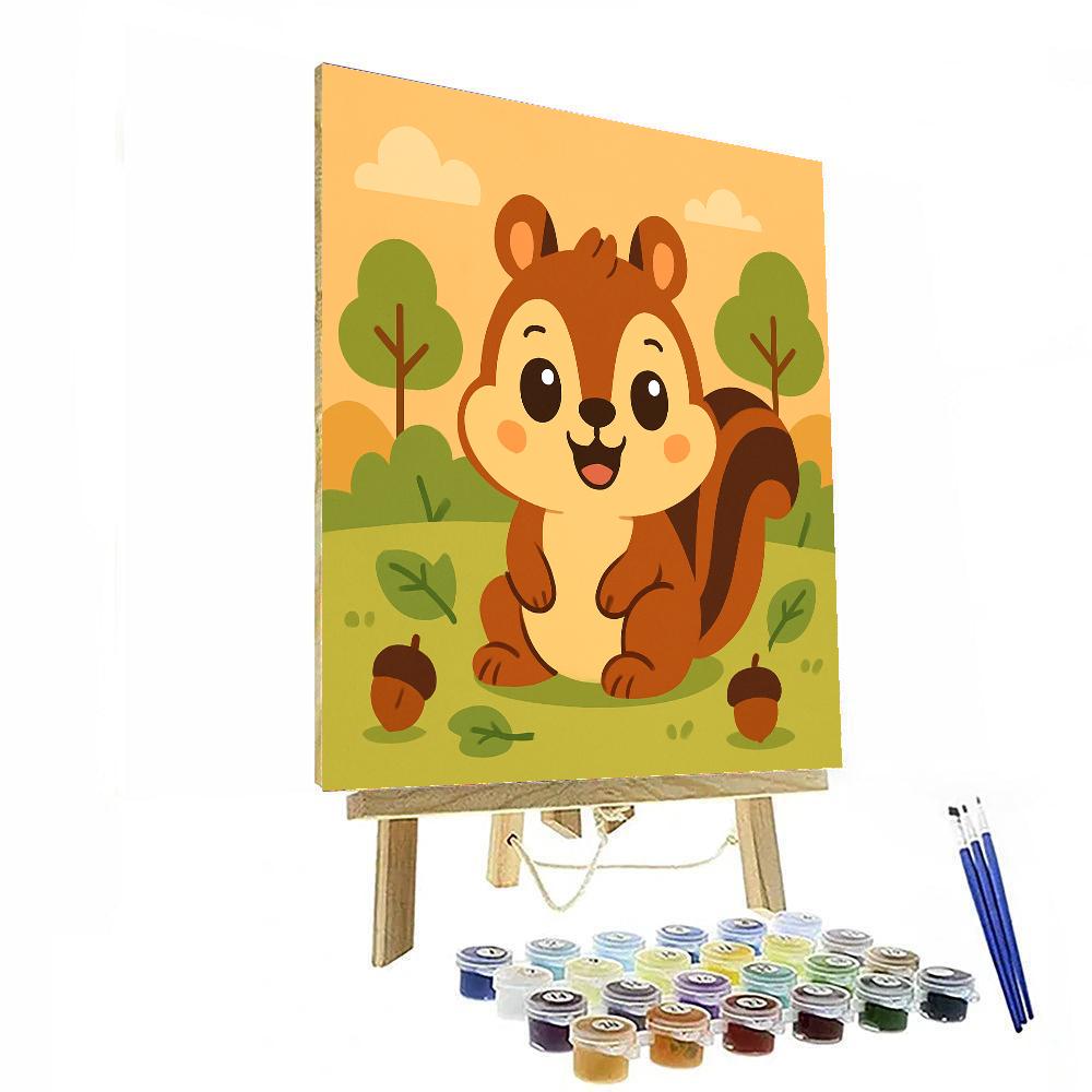 Cute Chipmunk Paint By Numbers