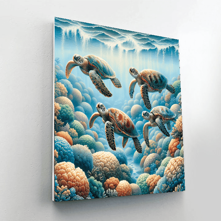 Artistic Sea Turtles Paint By Numbers