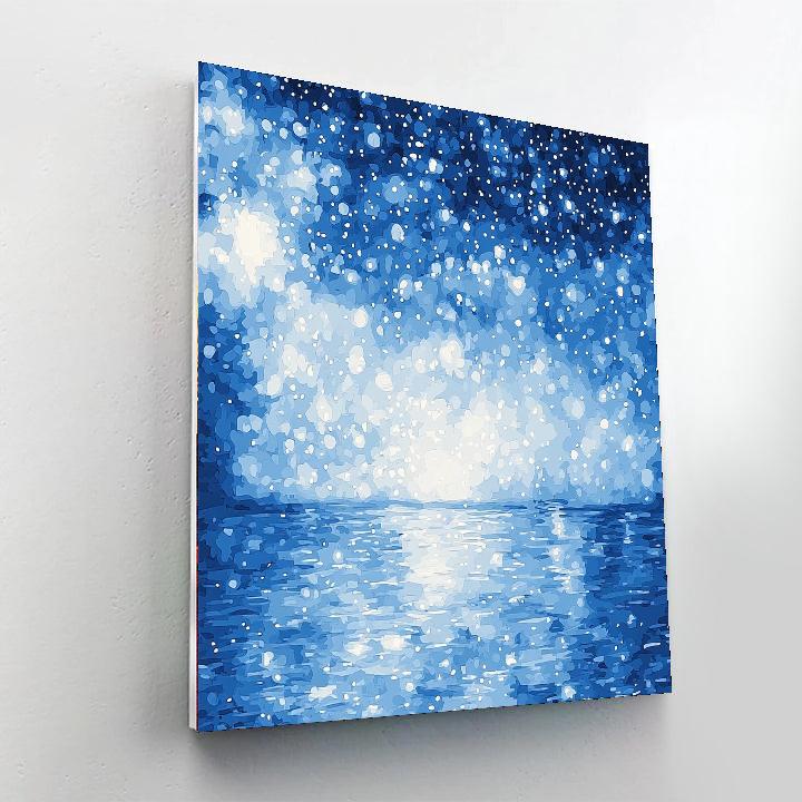 Georges Seurat Inspired Starlit Reverberations  Painting Number Kit