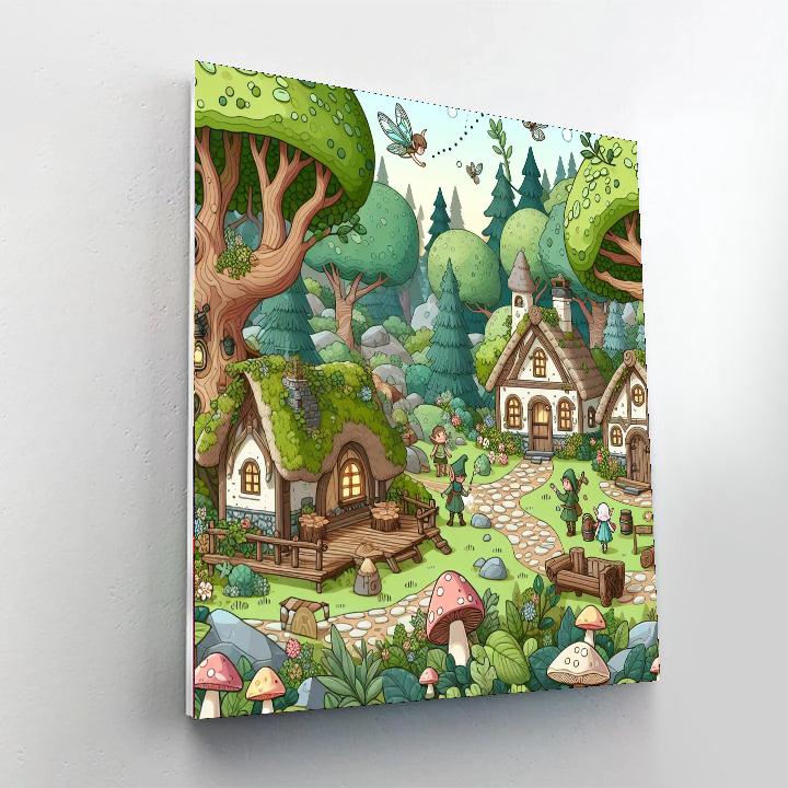Woodland Elf Village Paint By Number