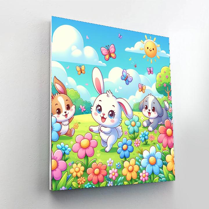 Cuddly Critters In The Meadow Painting Number Kit