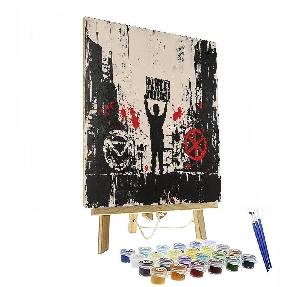 Banksy Inspired Revolutionary Spirit  Paint By Color
