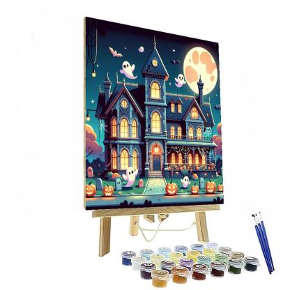 Spooky Ghostly Manor Number Painting