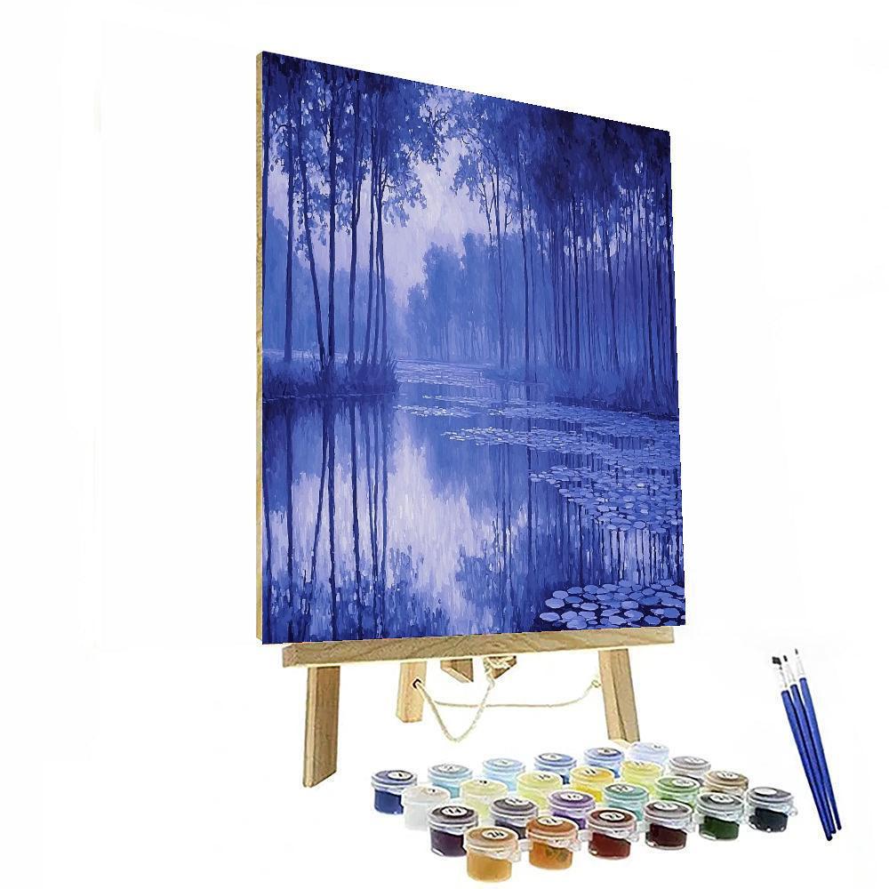 Claude Monet Inspired Twilight Forest Glimmer  Paint By Numbers