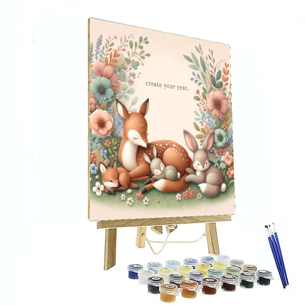 Cute Baby Woodland Animals Numbered Painting Kits