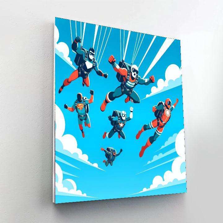 Skydiving Superheroes Paint By Number