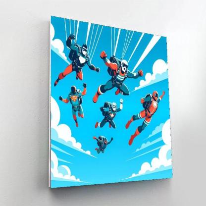 Skydiving Superheroes Paint By Number