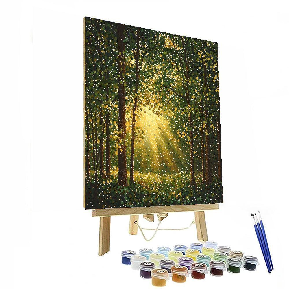 Georges Seurat Inspired Forest Dawn Symphony  DIY Paint By Numbers