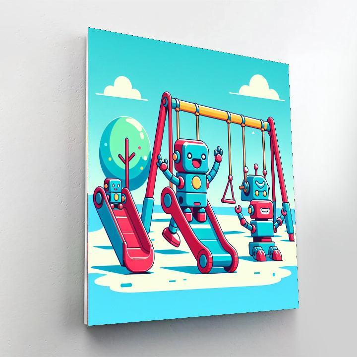 Joyful Robot Playground Numbered Painting Kits