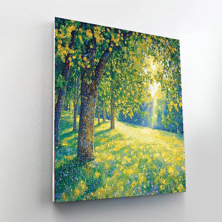 Georges Seurat Inspired Golden Meadows  Number Painting