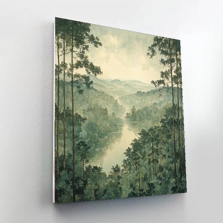 Zhao Mengfu Inspired Whispers Of The Treetops  Paint By Color