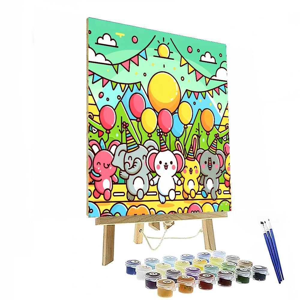 Silly Animal Parade DIY Paint By Numbers