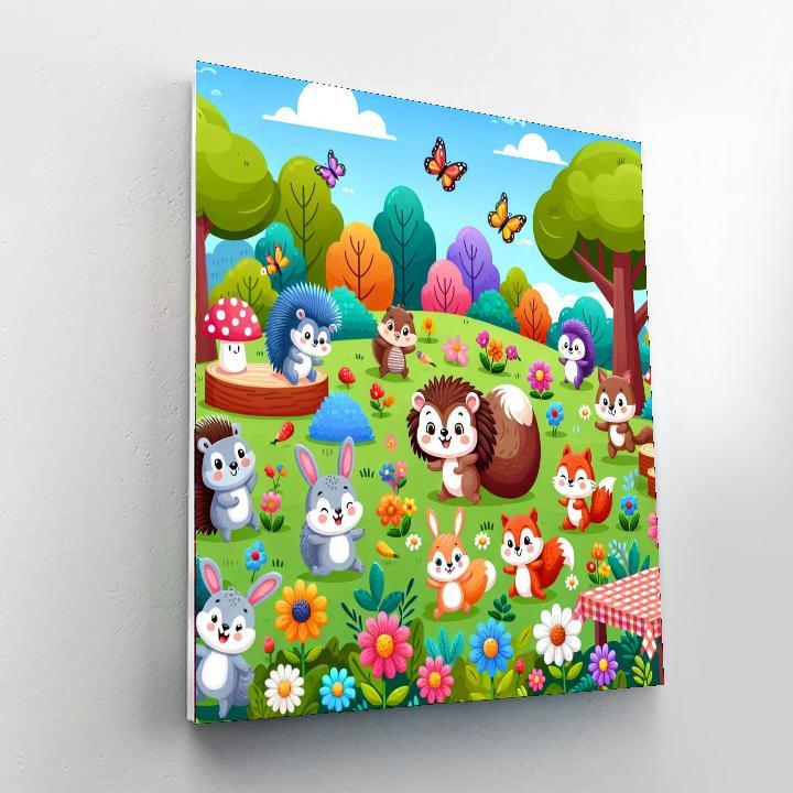 Charming Critter Colony Number Painting
