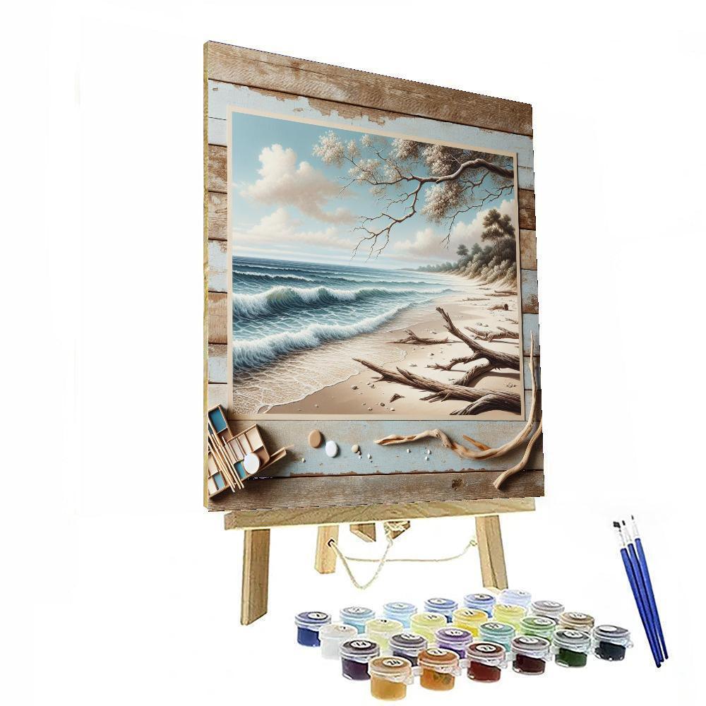 Rustic Beachside Retreat Number Painting