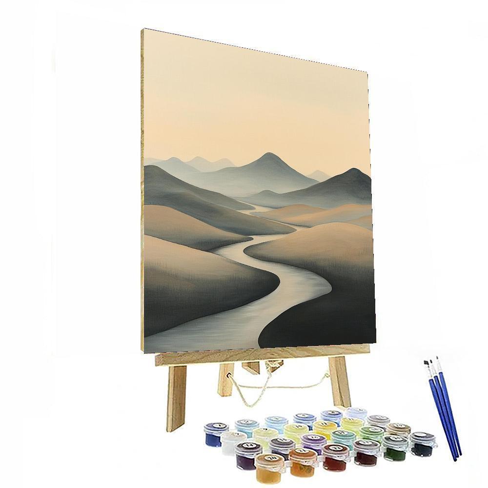 Zhao Mengfu Inspired Ethereal Tranquility  Painting By Numbers Kit