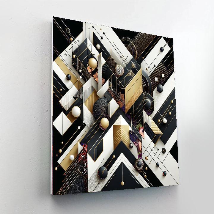 Chic Geometric Contrast Numbered Painting Kits