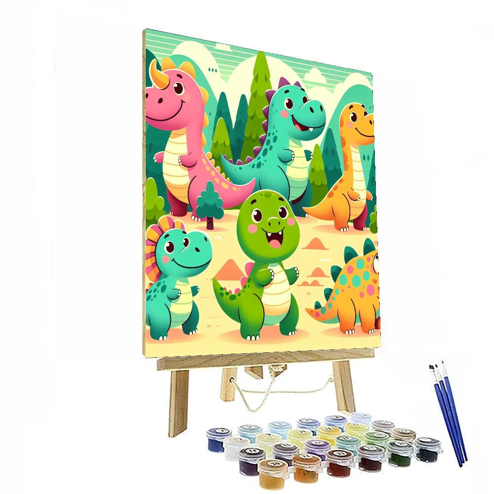 Charming Dino Friends Painting By Numbers Kit