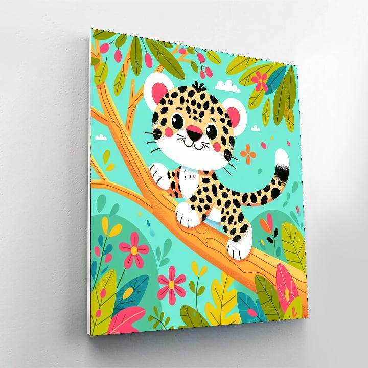 Joyful Jaguar Cub Painting Number Kit