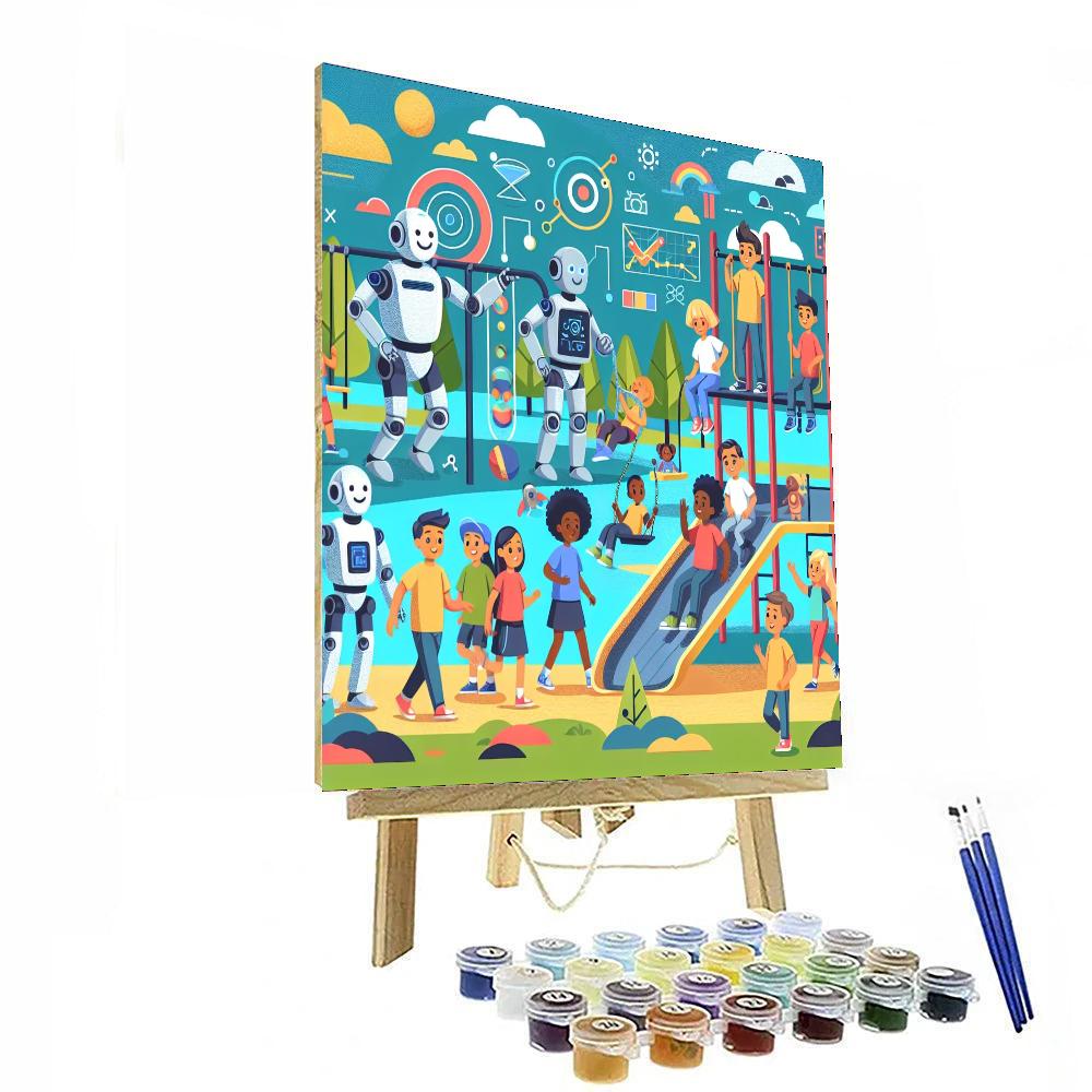 Robotic Play Park Paint By Numbers Art