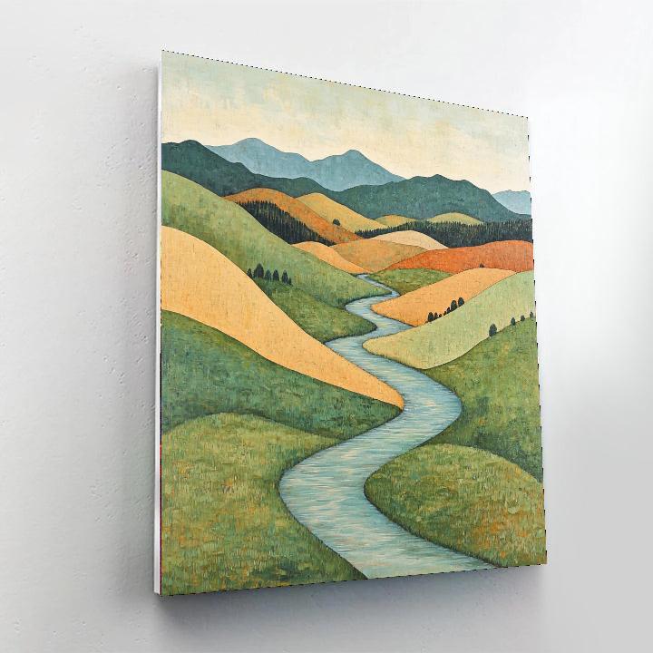 Zhao Mengfu Inspired Flow Of Time’s Whisper  Paint By Number