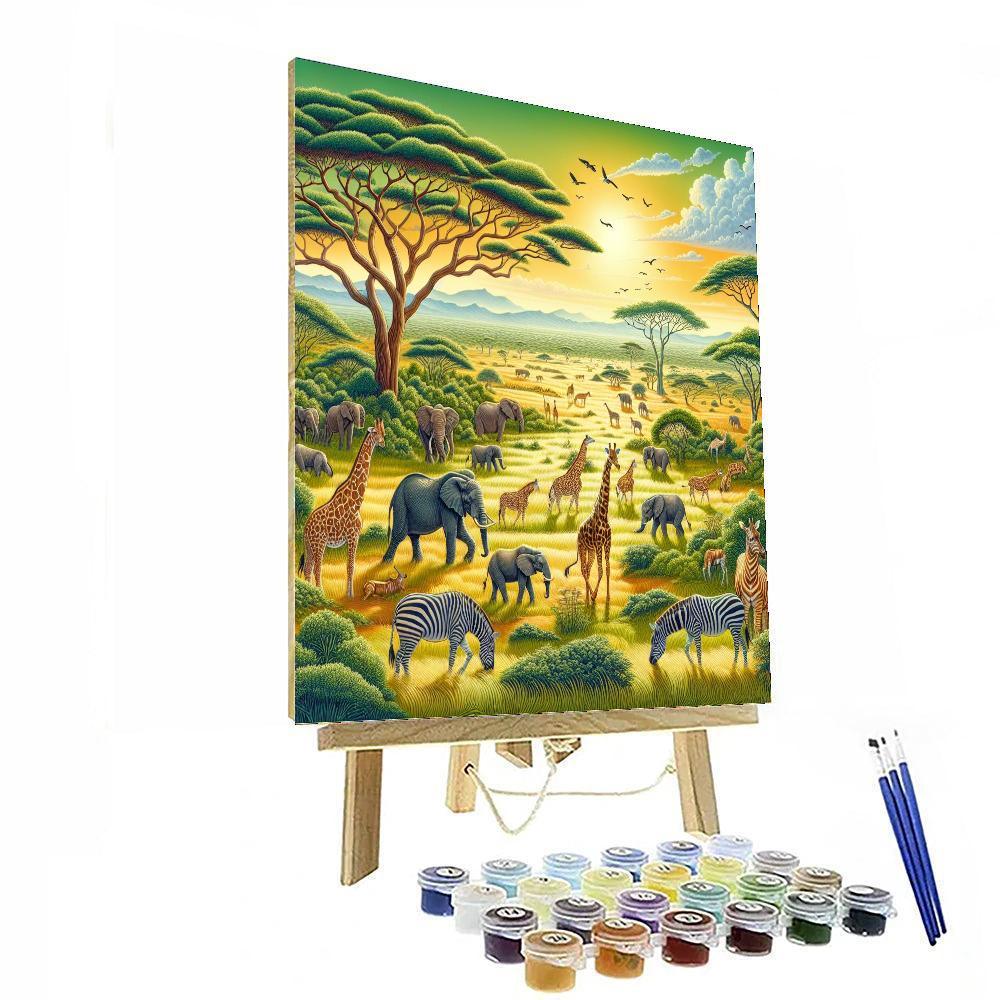 African Wildlife Adventure Painting By Numbers Kit