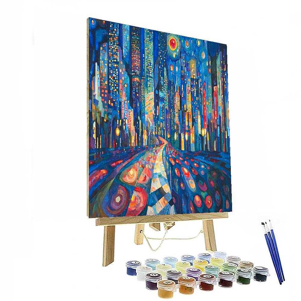 Wassily Kandinsky Inspired Urban Metropolis Reverie  Number Painting