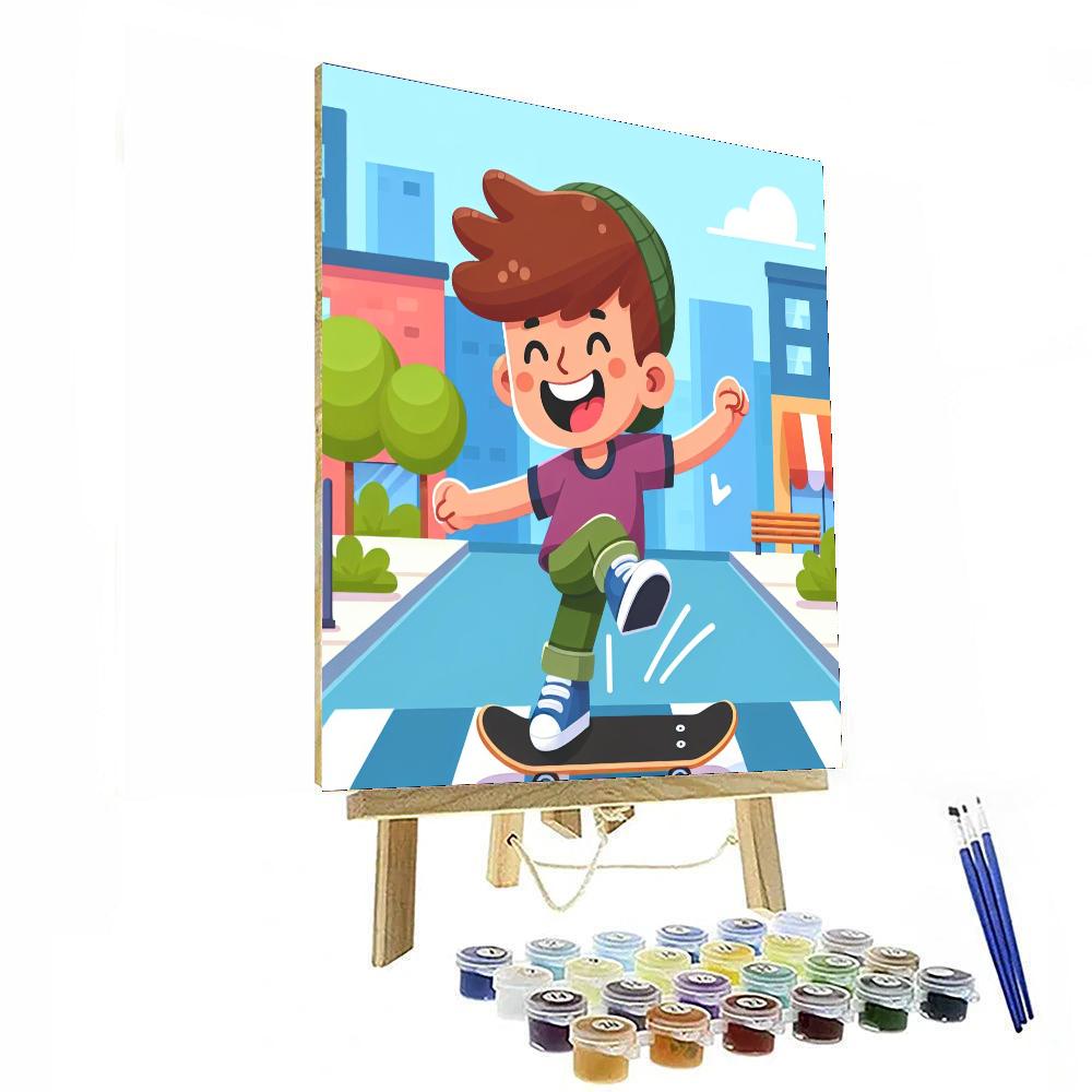 Excited Skater Paint By Numbers Kits
