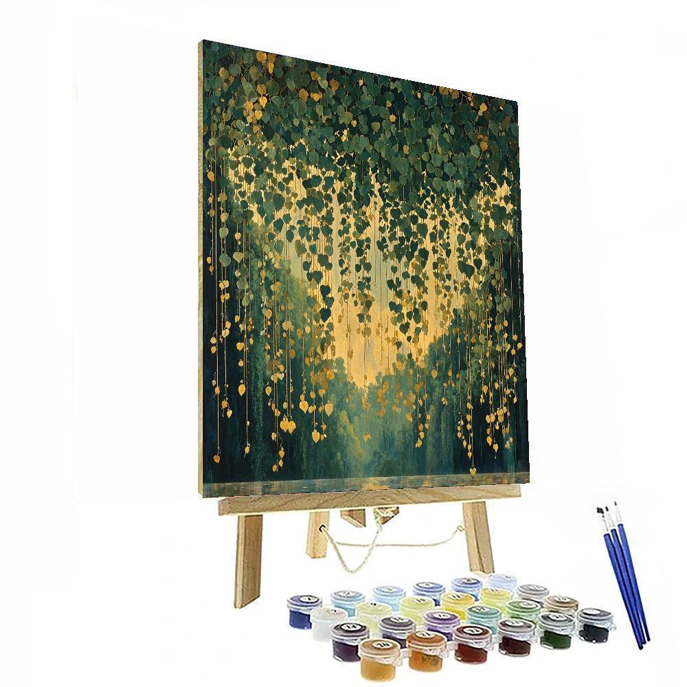 Alphonse Mucha Inspired Symphony Of Leaves  DIY Paint By Numbers