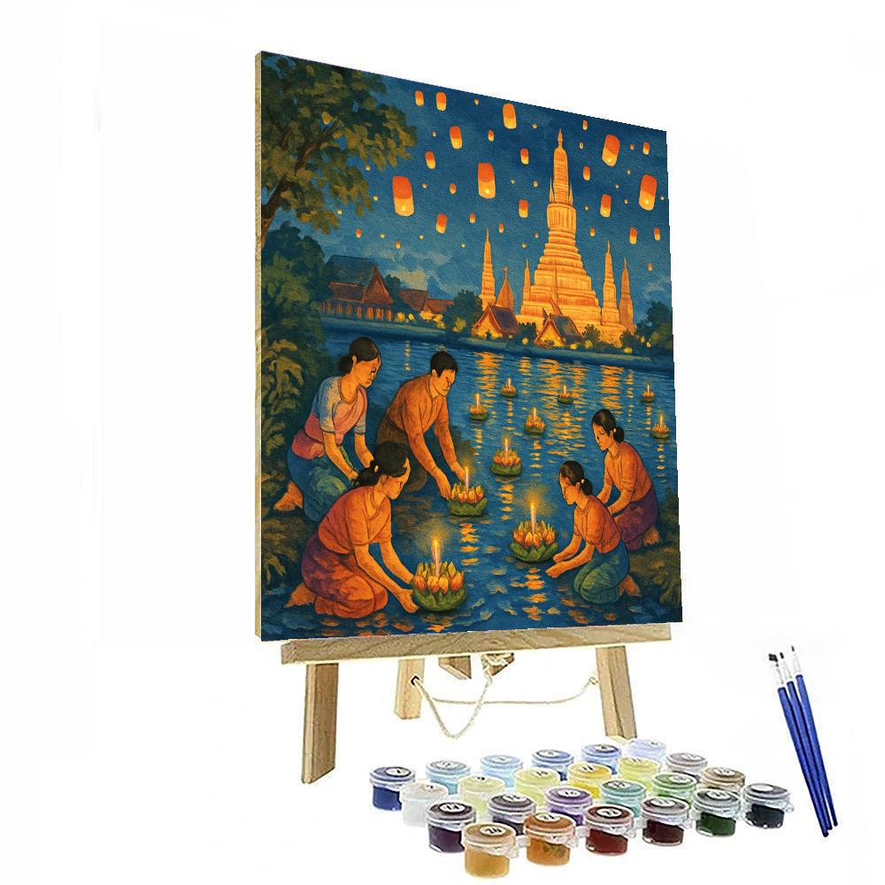 Loi Krathong - Bangkok, Thailand Painting By Numbers Kit