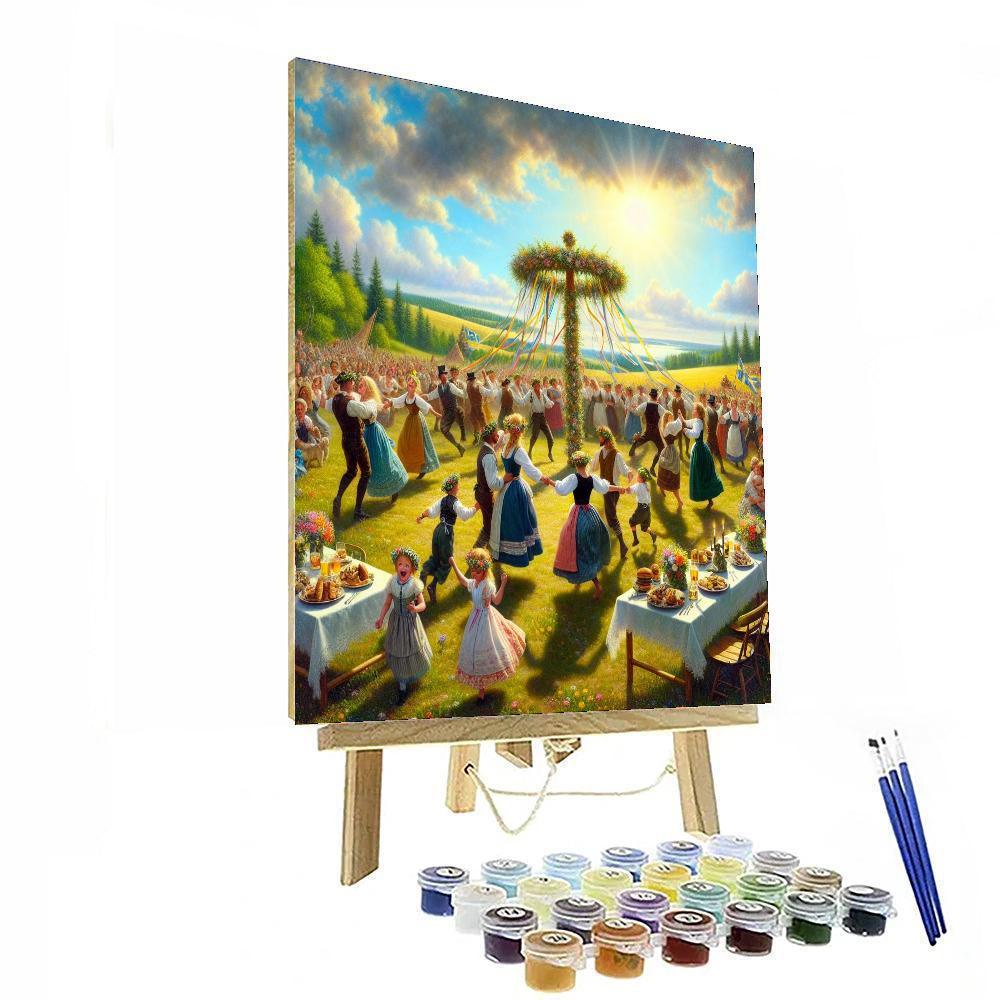 Midsummer Night Festival - Sweden Painting Number Kit