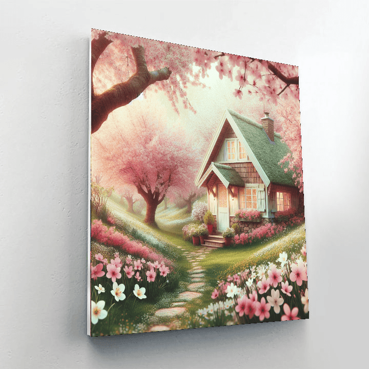 Springtime Cottage Retreat Number Painting