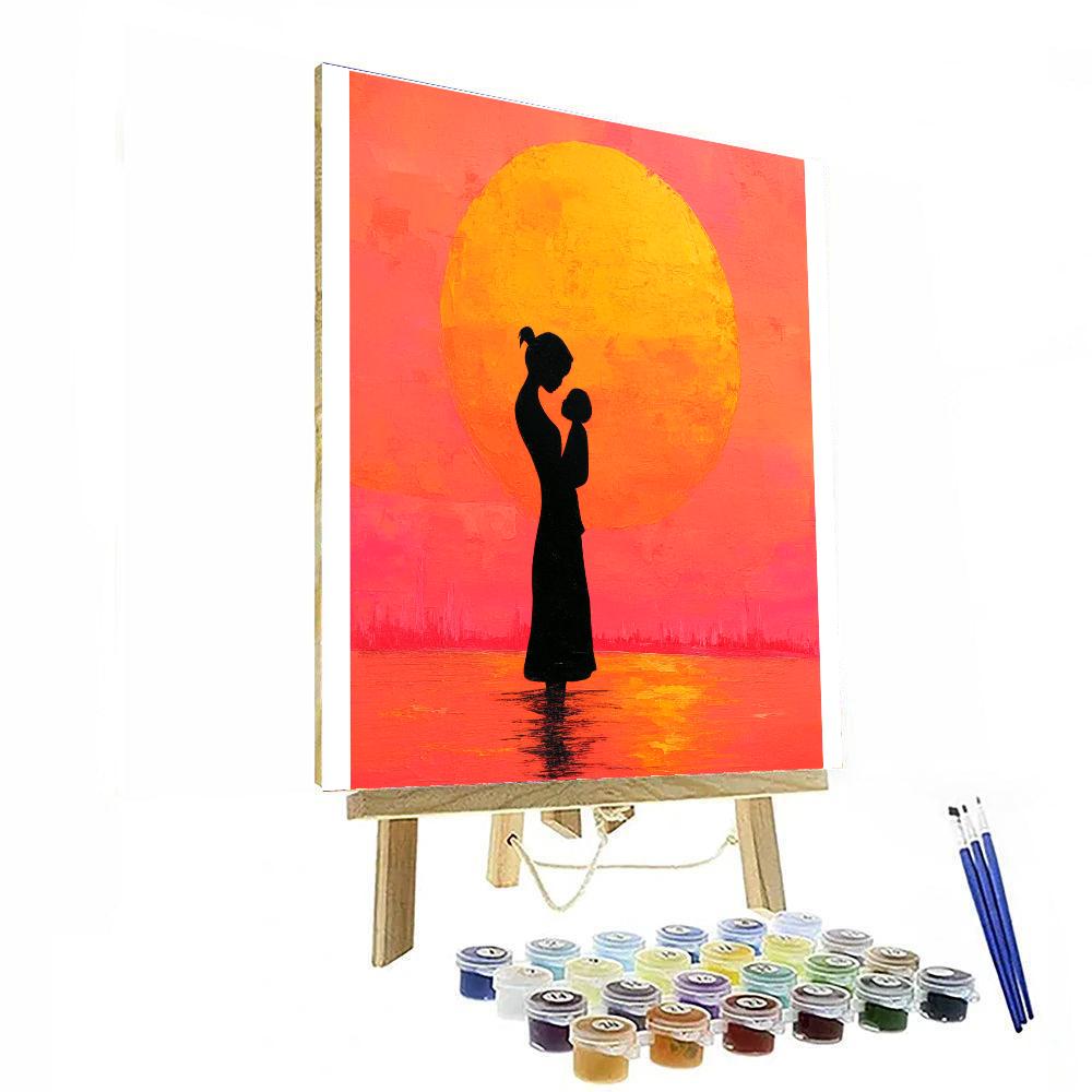 Golden Sunrise Over Motherhood DIY Paint By Numbers