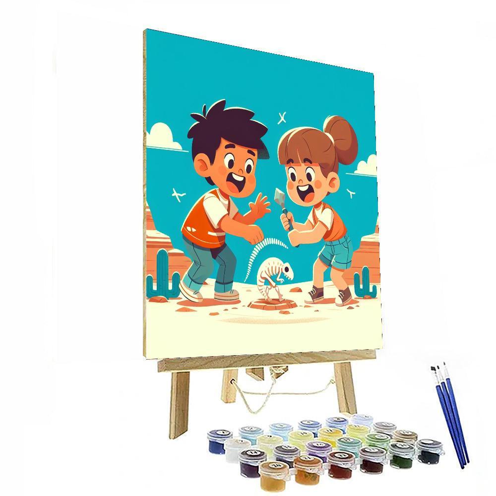 Dinosaur Fossil Discovery Paint By Numbers Art
