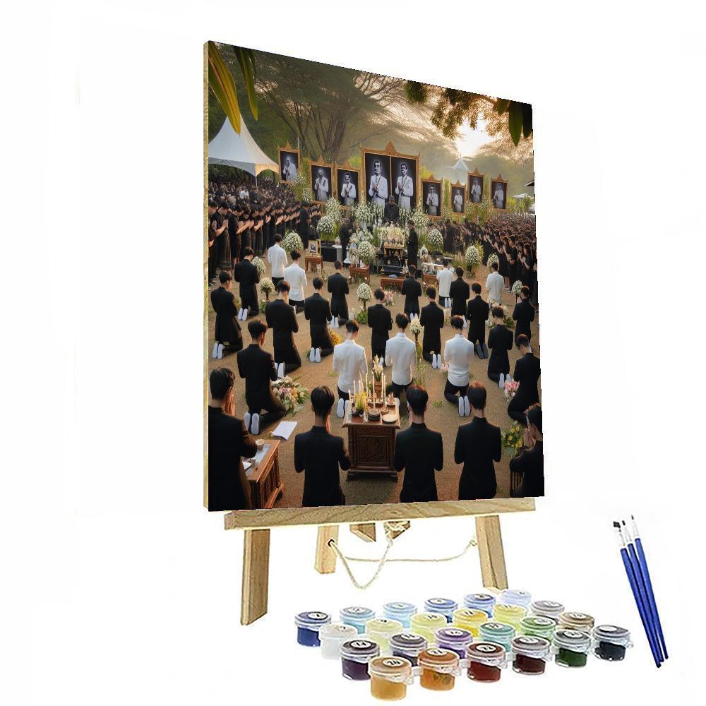 King Bhumibol Adulyadej Memorial Day - Thailand Paint By Color