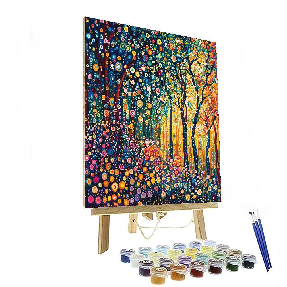 Gustav Klimt Inspired Rhapsody Of Patterns  Number Painting