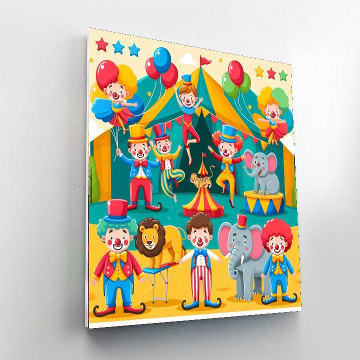 Silly Circus Extravaganza Paint By Numbers Art